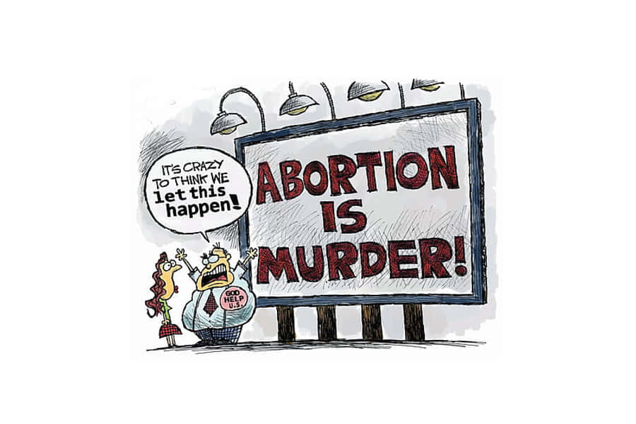 Impactful Editorial Cartoon On Abortion Wallpaper