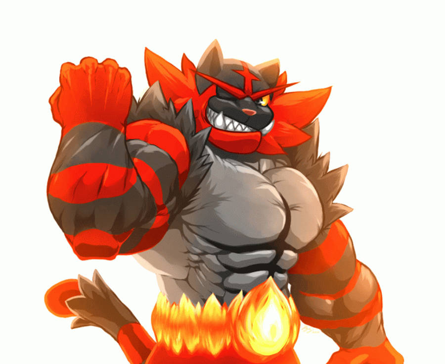 Incineroar On White Screen Wallpaper