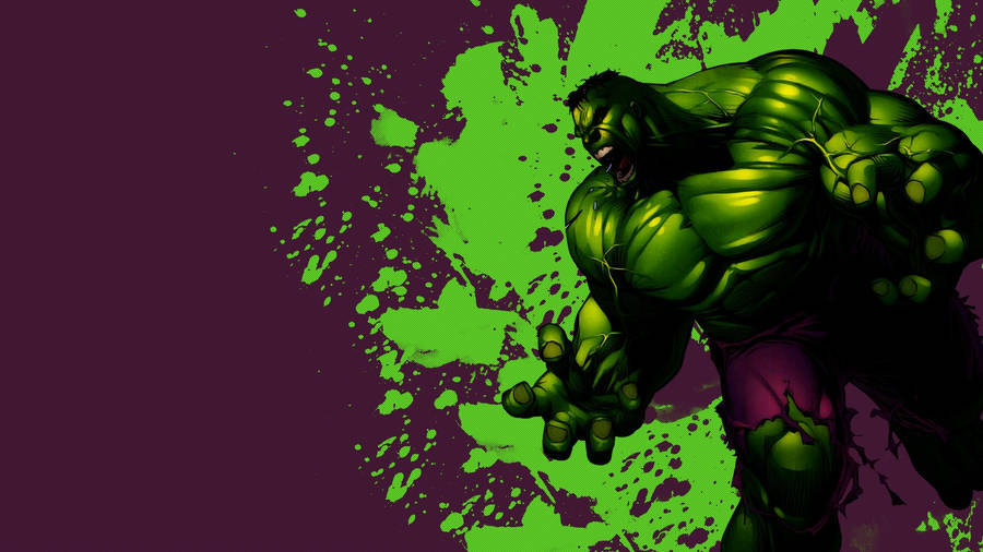 Incredible Hulk With Green Splatters Wallpaper