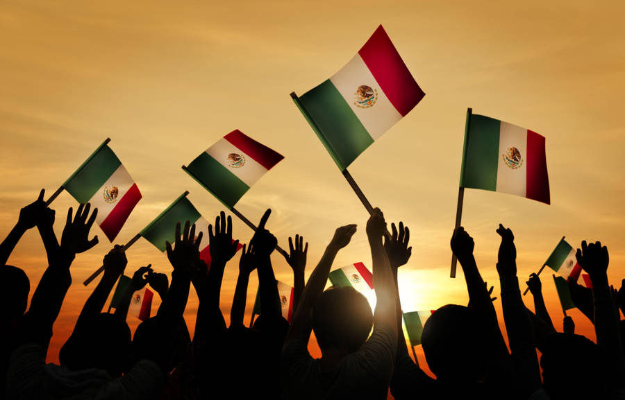 Independence Day Mexico Flags Wallpaper