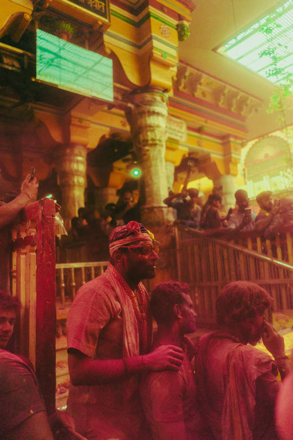 India Holi People Resting Wallpaper