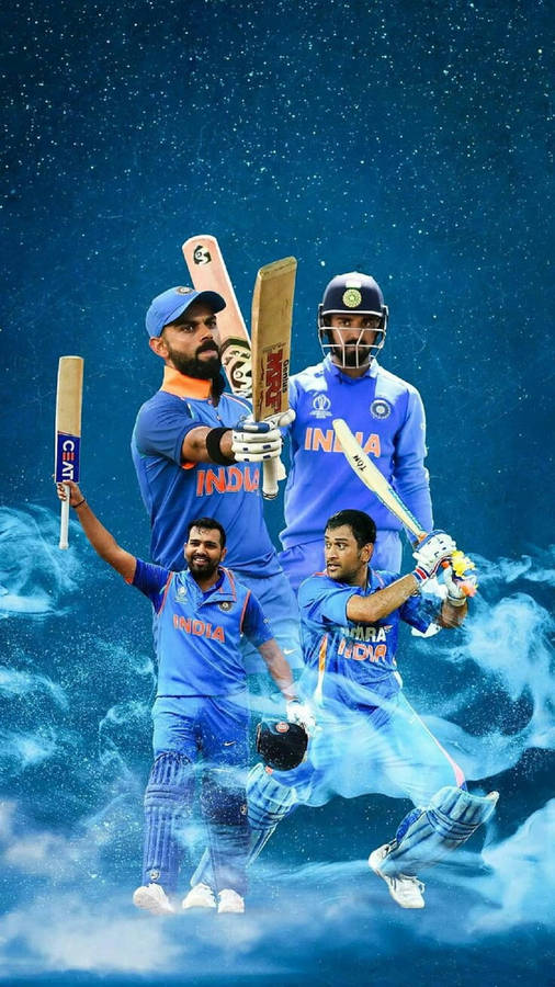 Indian Cricket Blue Theme Poster Wallpaper