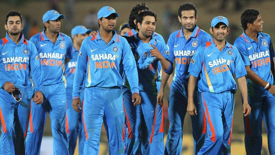 Indian Cricket Team Before A Game Wallpaper