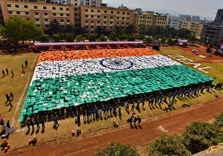 Indian Flag Formation Wallpaper