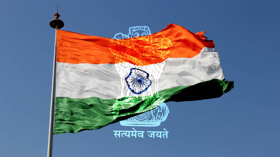Indian Flag With Upsc Logo Wallpaper
