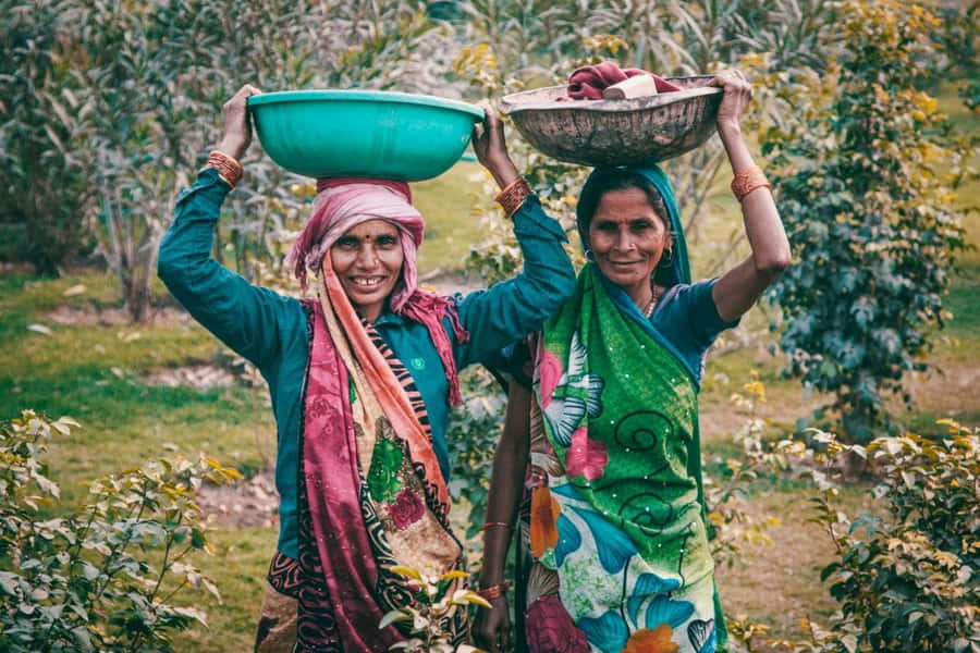 Indian Women With Basin Wallpaper