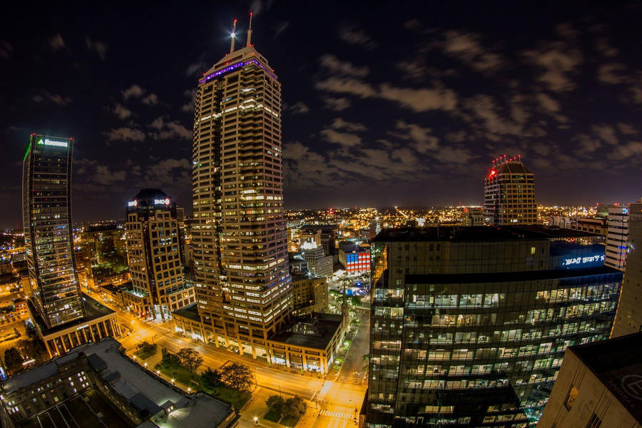 Indiana Indianapolis Night Buildings Wallpaper