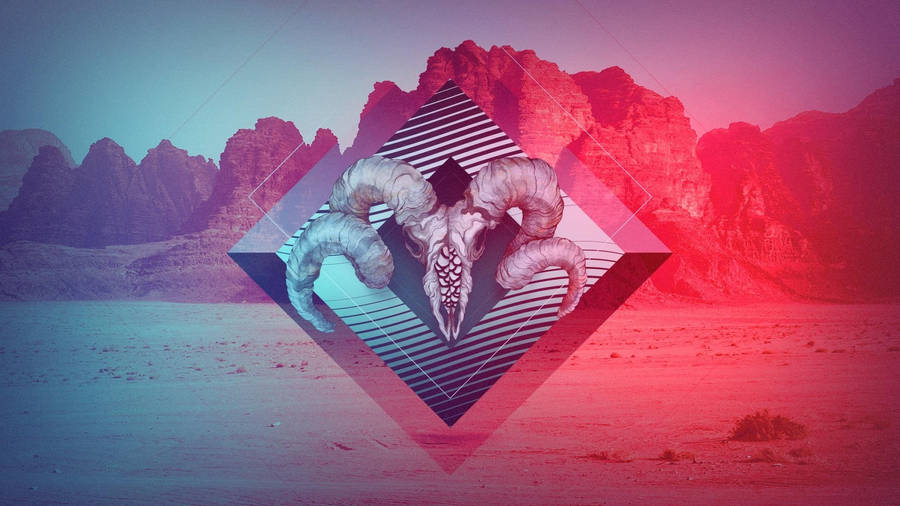 Indie Goat Skull Abstract Wallpaper