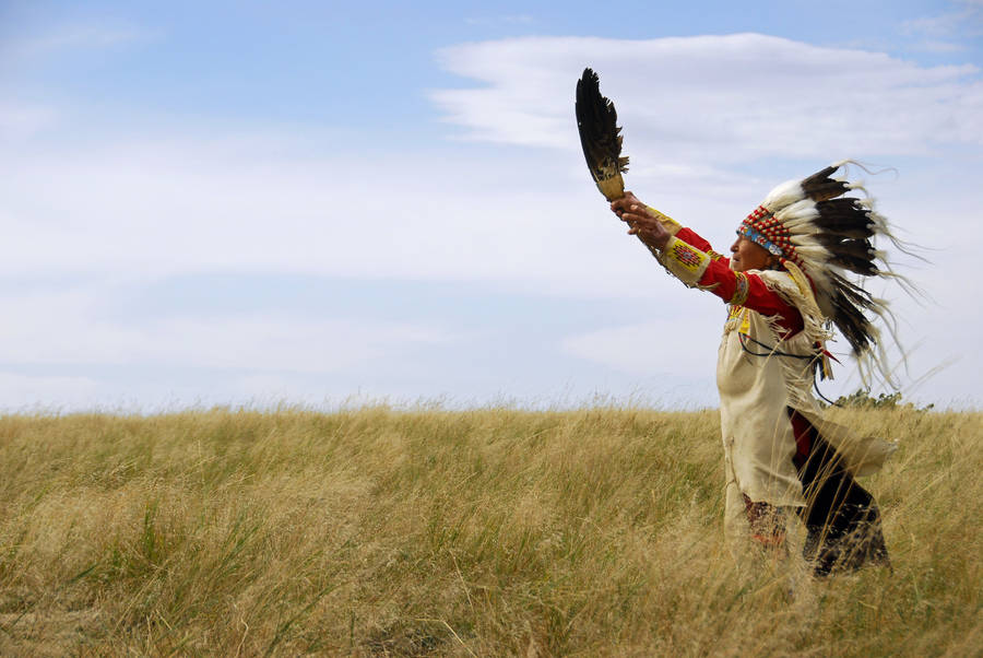 Indigenous Man During Ritual Wallpaper