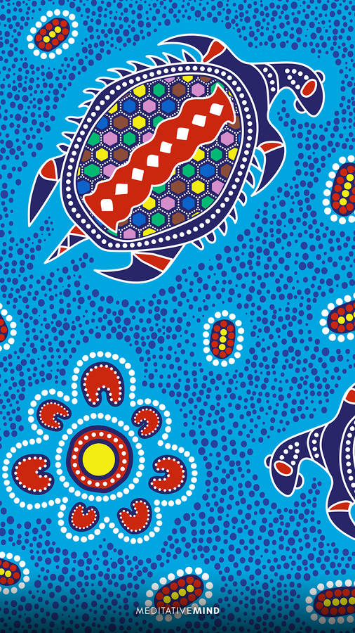 Indigenous Turtle Artwork Wallpaper