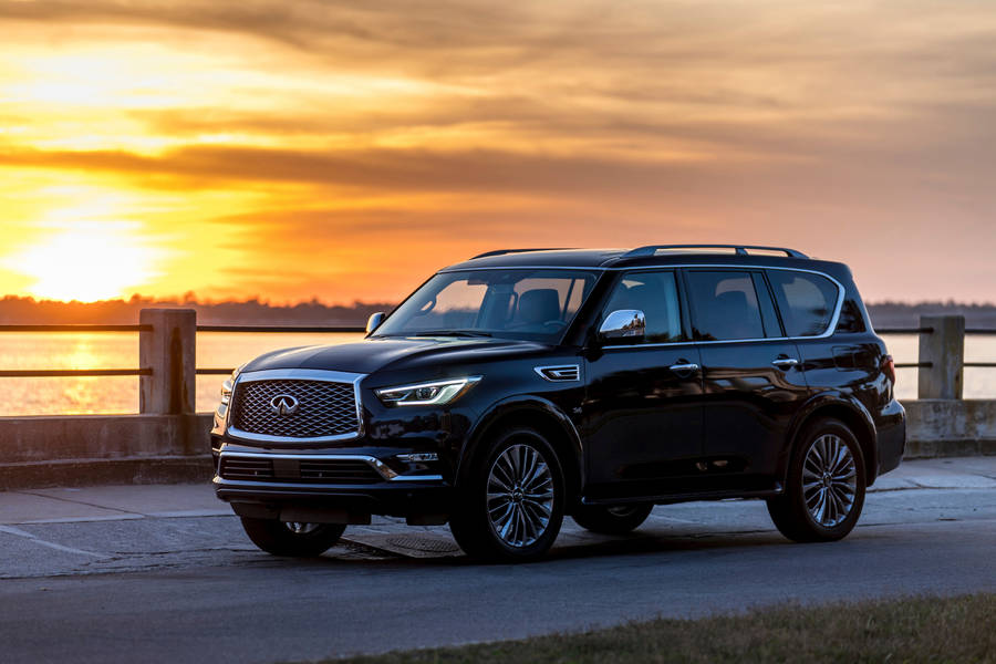 Infiniti Suv With Sunset Wallpaper