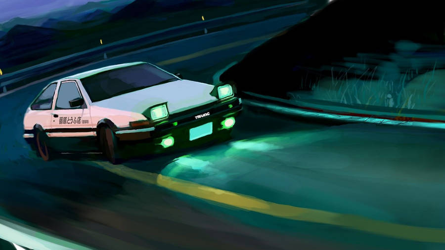 Initial D Japanese Anime Race Car Wallpaper