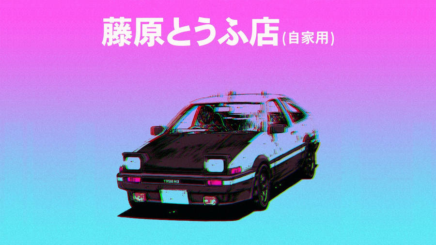 Initial D Retro Wave Aesthetic Wallpaper