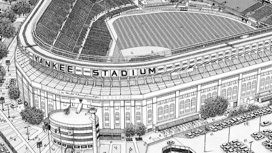 Ink Drawing Of Yankee Stadium Wallpaper