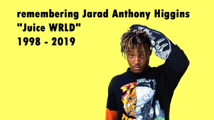 Inspiring Juice Wrld Quote On A Vibrant Background Wallpaper