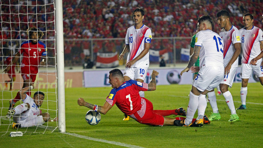 Intense Costa Rica National Football Team Versus Panama Wallpaper