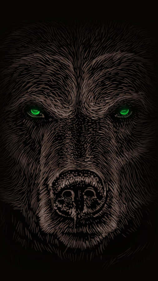 Intense_ Grizzly_ Bear_ Green_ Eyes Wallpaper