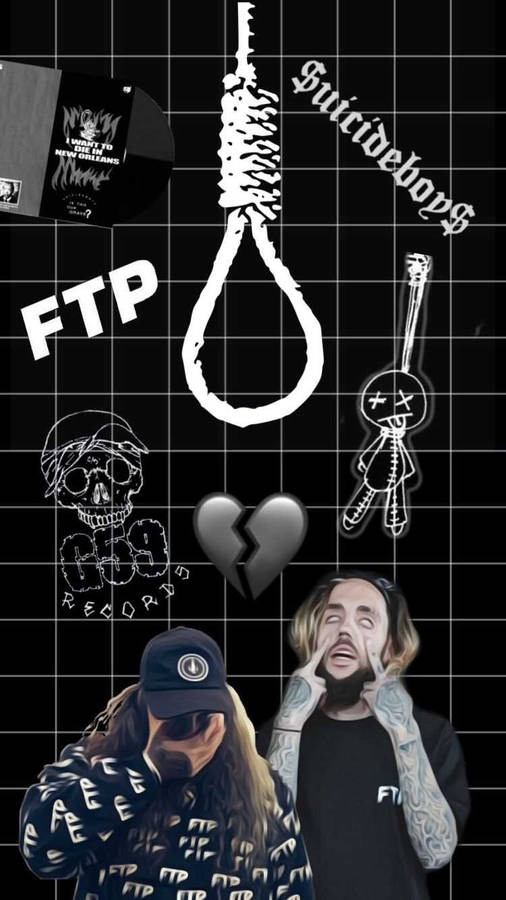 Intense Image Of Suicideboys In A Rope Illustration Wallpaper