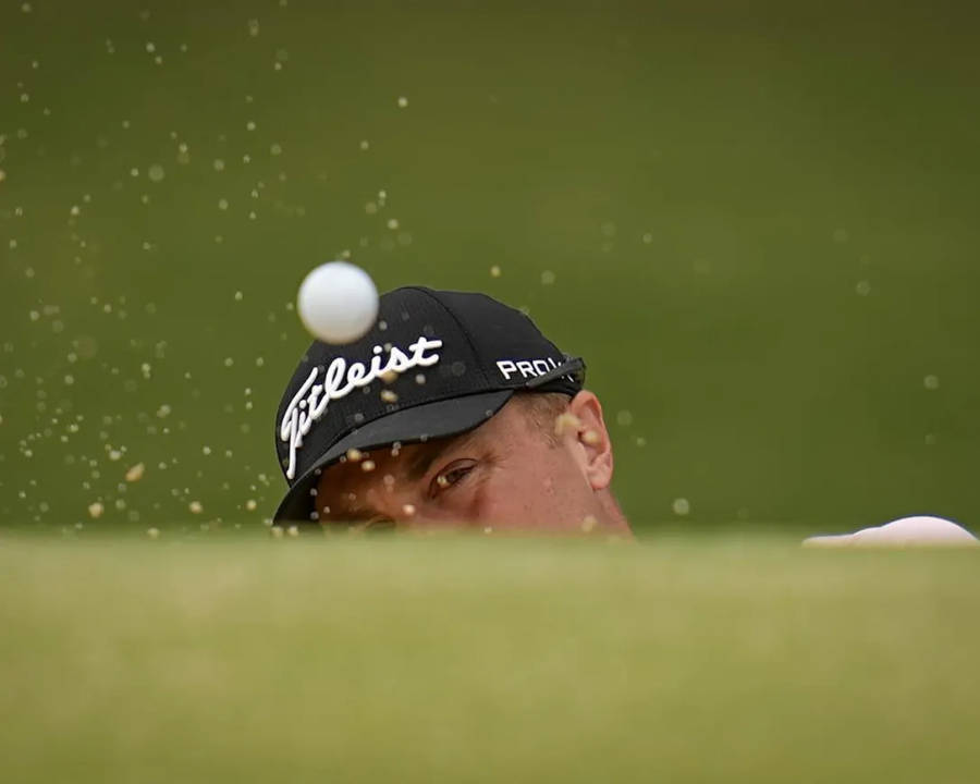 Intense Justin Thomas Golf Shot Wallpaper