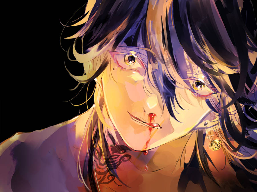 Intense Kazutora Hanemiya With A Bloody Nose Wallpaper