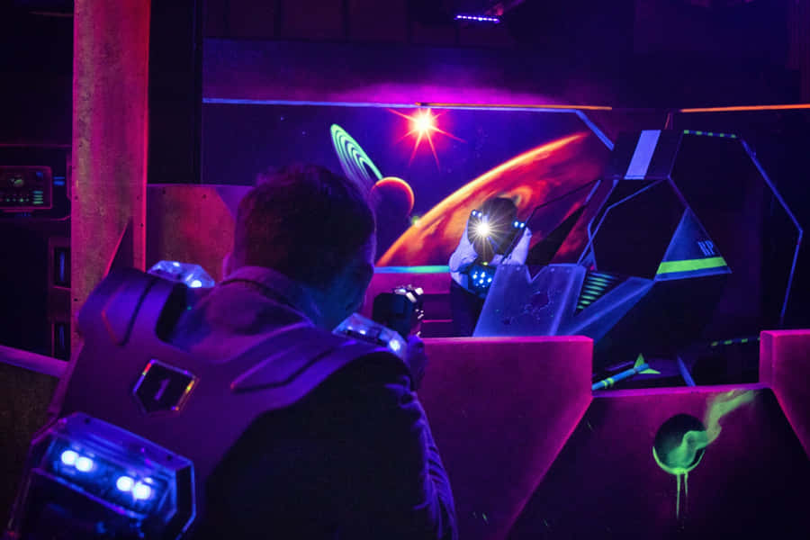 Intense Laser Tag Action Wallpaper