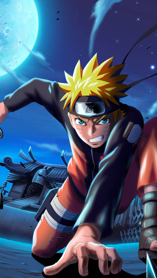 Intense Moonlight Battle - Naruto Mobile 4k Wallpaper