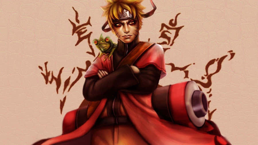 Intense Naruto Sage Mode Battle Stance Wallpaper