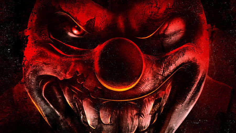 Intense Red Scary Clown Face Wallpaper