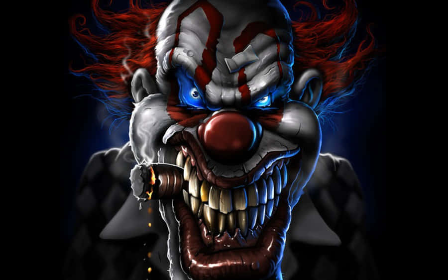 Intense Scary Clown Artwork Wallpaper