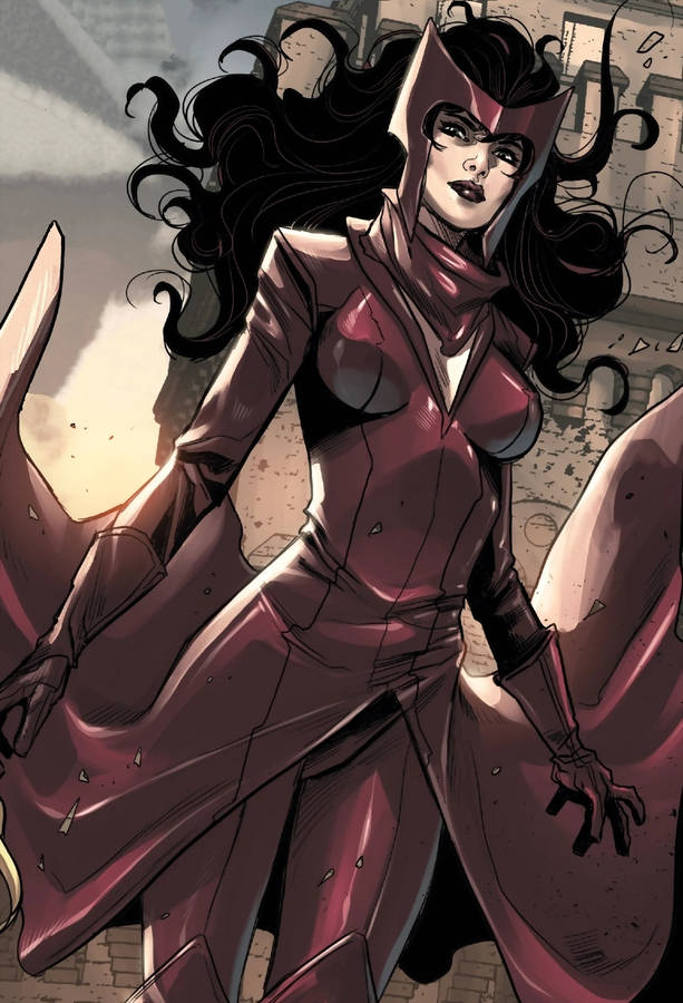 Intimidating Comic Wanda Maximoff Wallpaper