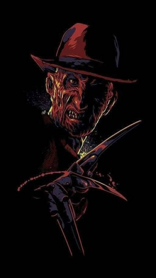 Intimidating Freddy Krueger In A Dark Setting Wallpaper