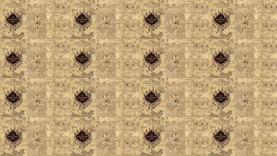 Intricate And Artistic Marauders Map Pattern Wallpaper