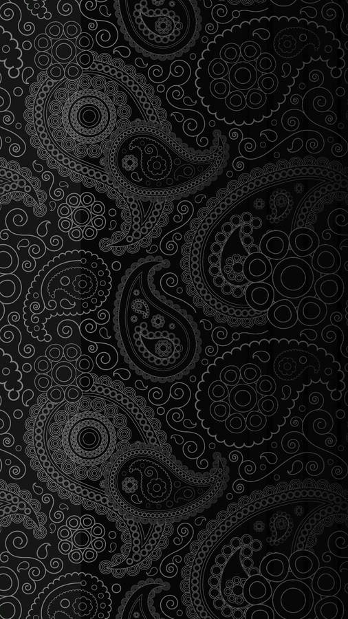 Intricate Paisley Dark Black Pattern Wallpaper