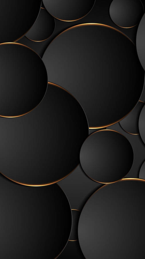 Intriguing Overlapping Black 3d Circles Pattern Wallpaper