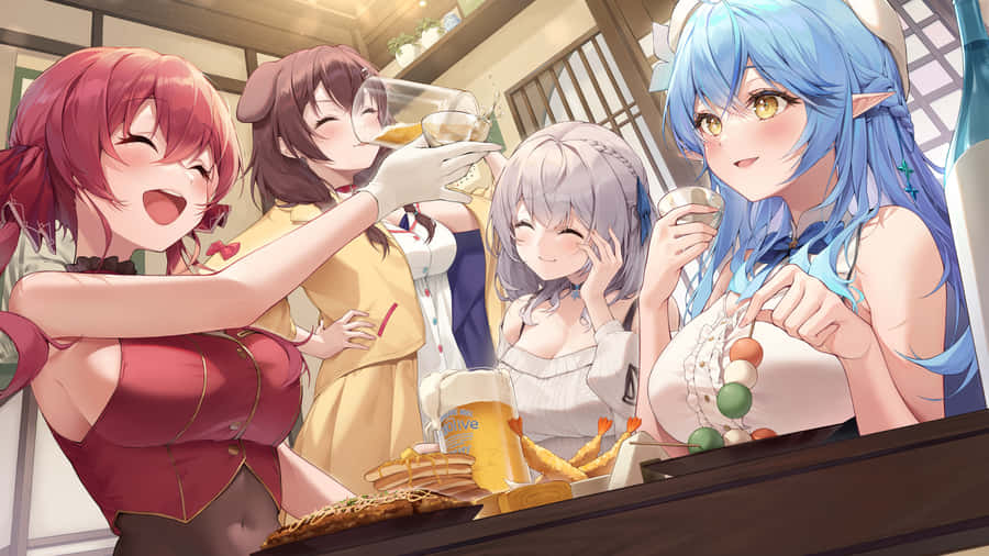 Inugami Korone Looking Beautiful And Elegant In A Kimono Wallpaper