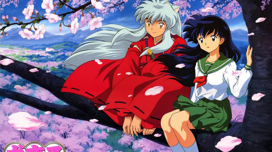 Inuyasha And Kagome Windy Day Wallpaper