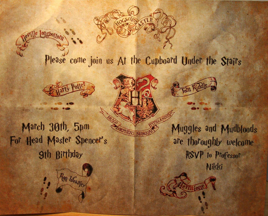 Invitation Marauders Map Theme Wallpaper