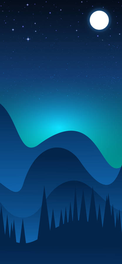 Ios 15 Vector Art Mountains Wallpaper