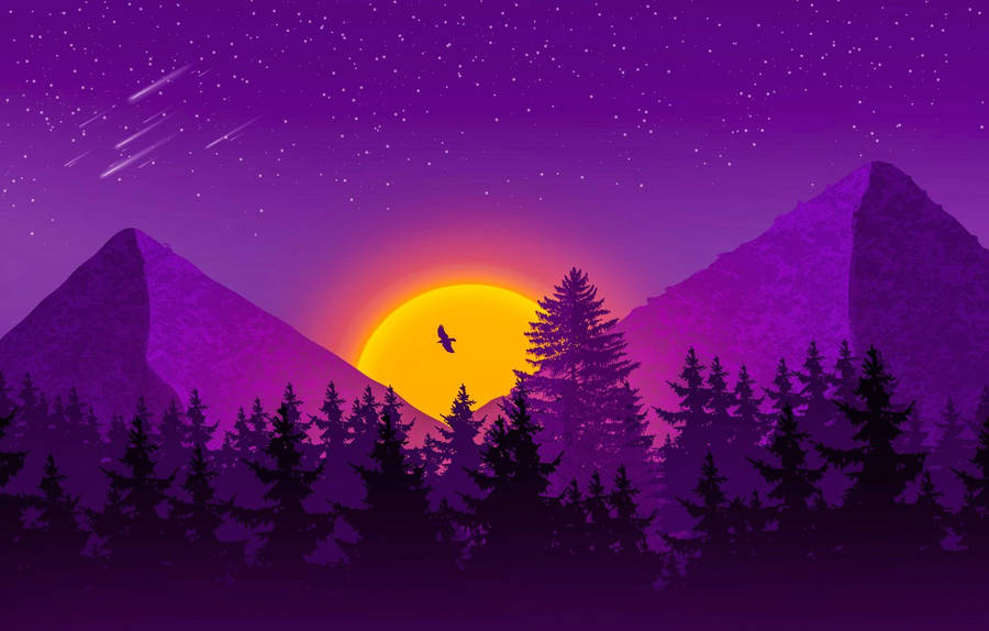 Ipad Pro 12.9 Violet Nature Landscape Wallpaper