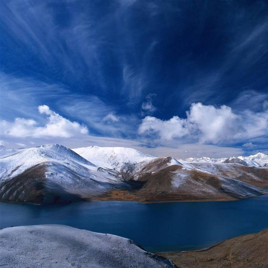 Ipad Pro Snowy Mountain Under Morning Sky Wallpaper