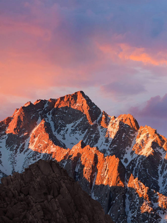 Ipad Pro Top View Of Snowy Mountain Wallpaper