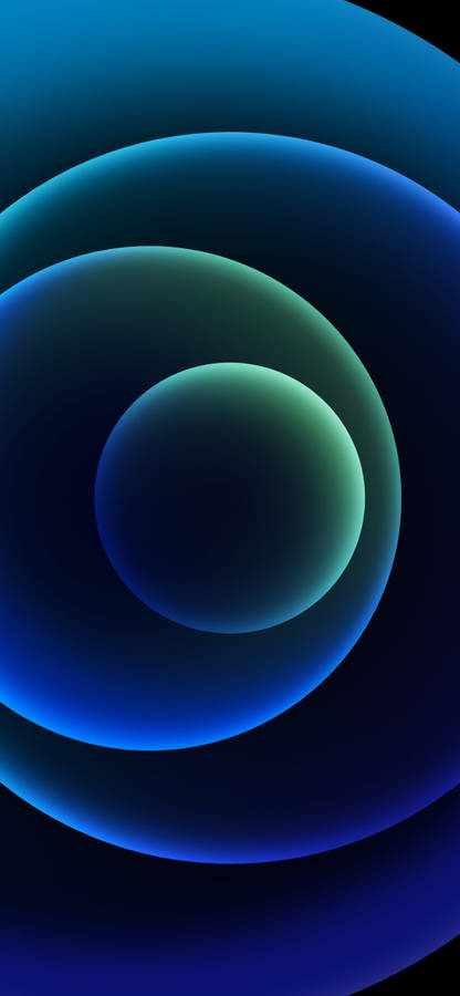 Iphone 11 Black Concentric Orbs Wallpaper