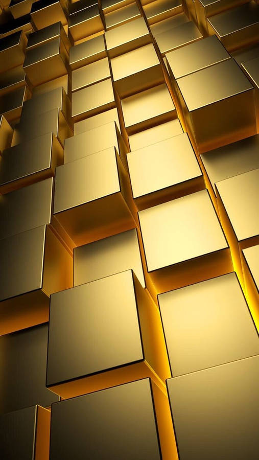 Iphone 12 Pro Max Gold Cubes Wallpaper