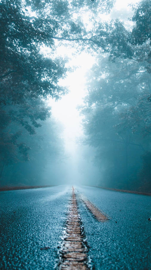 Iphone 12 Pro Max Misty Road Wallpaper