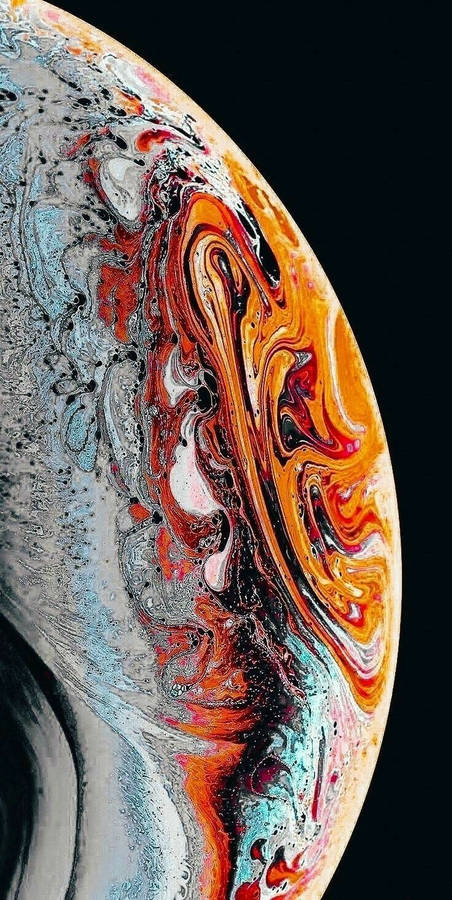 Iphone 13 Ios Orange Planet Wallpaper