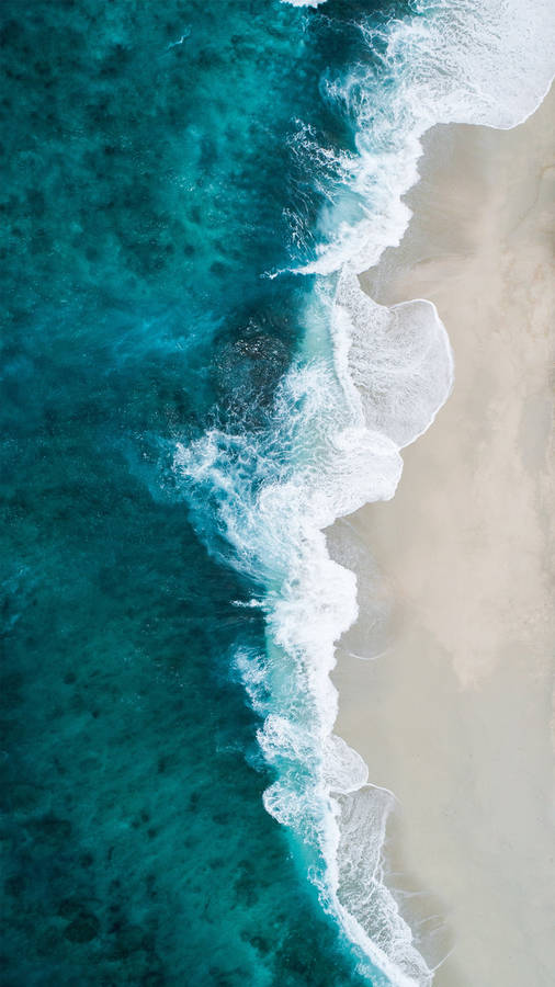 Iphone 7 Beach Blue Waves Wallpaper