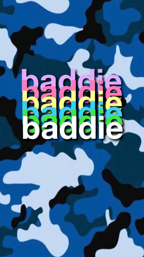 Iphone Baddie Blue Camouflage Wallpaper