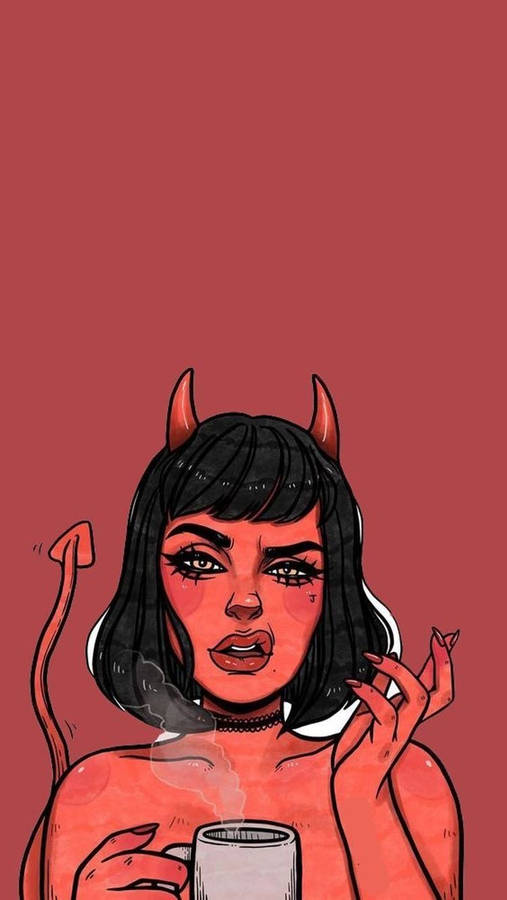 Iphone Baddie Devil Girl Wallpaper