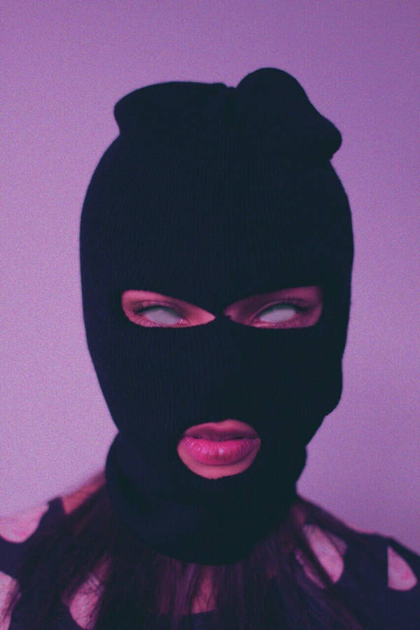 Iphone Baddie In Black Ski-mask Wallpaper