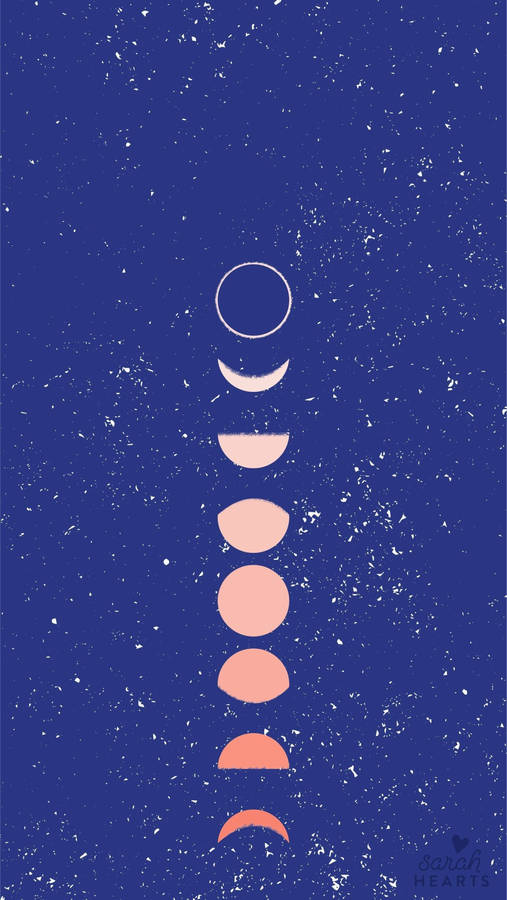 Iphone Home Screen Moon Phases Blue Wallpaper